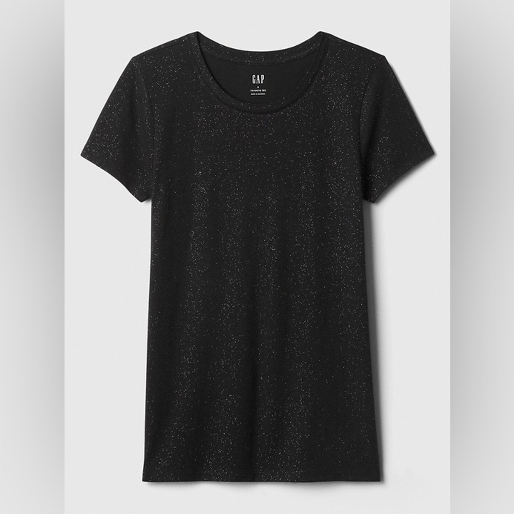 GAP Women's Glittery Black Tee- Size Medium- NWT
